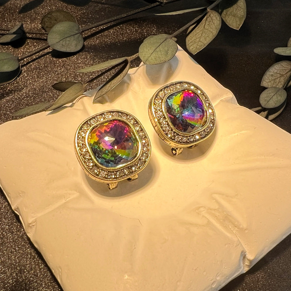 Diamond Stud Earrings - DIY accessories Medieval vintage square full
