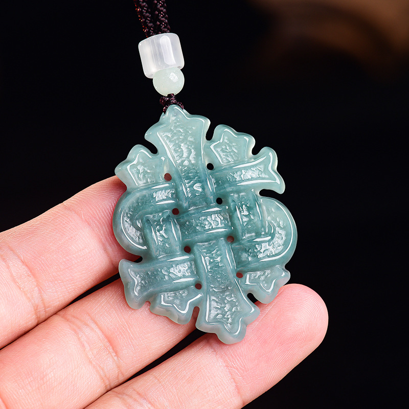 Jewelry & Watches Sp Z Oo Opinie - Natural Burmese Jadeite Chinese Knot Pendant