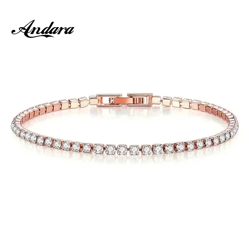925 Sterling Silver Rose Gold  - Tennis Bracelet Cubic review and price