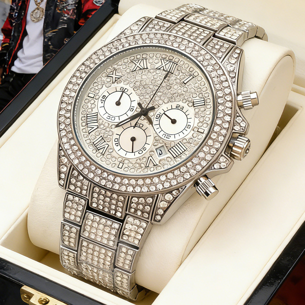 NO Logo Silver Gold Full Diamo - Jewelry And Watches Luxury Brand review and price
