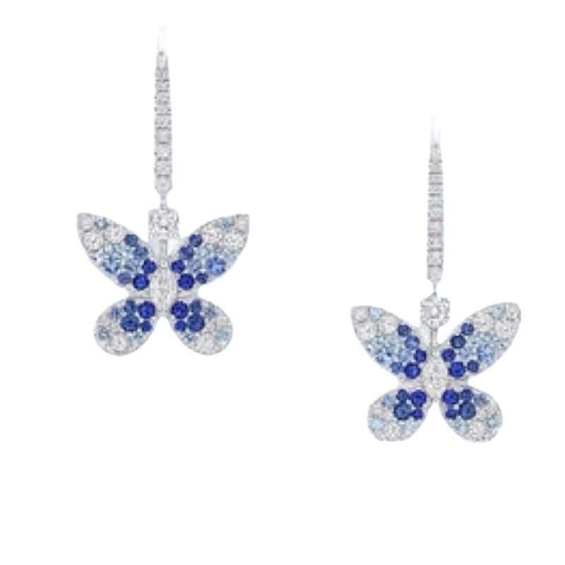 New 925 Silver High Double Blu - Diamond Stud Earrings review and price