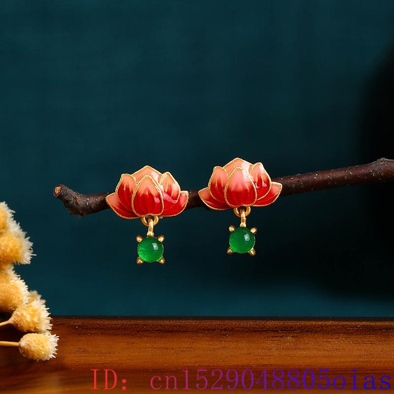 Green Real Jade Lotus Earrings - Luxury Gifts Jewelry & Watches Namfleg Mostar review and price