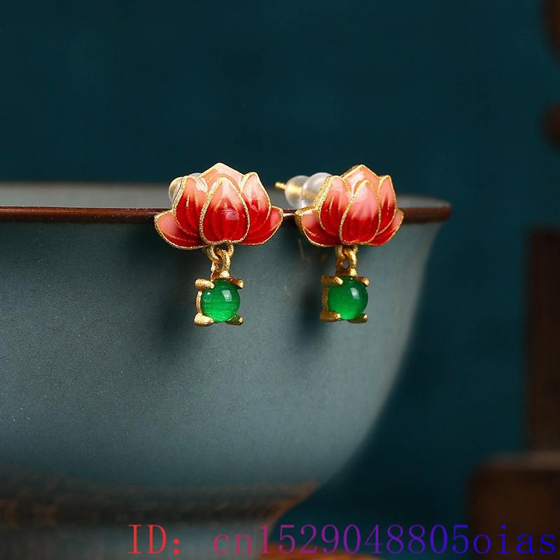 Green Real Jade Lotus Earrings - Luxury Gifts Jewelry & Watches Namfleg Mostar review and price
