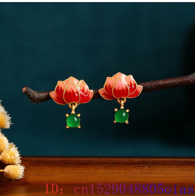 Green Real Jade Lotus Earrings - Luxury Gifts Jewelry & Watches Namfleg Mostar review and price