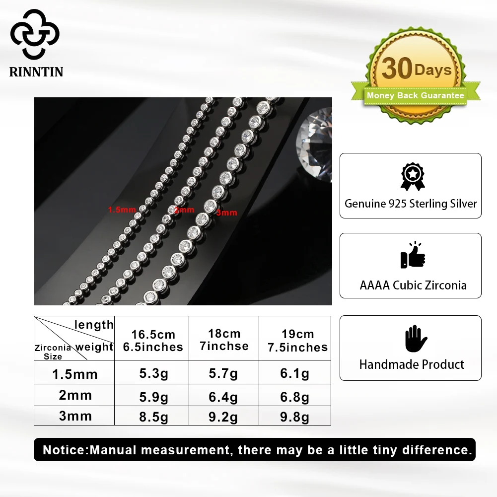 Rinntin Shiny Tennis Bracelet  - Tennis Bracelet Cubic review and price