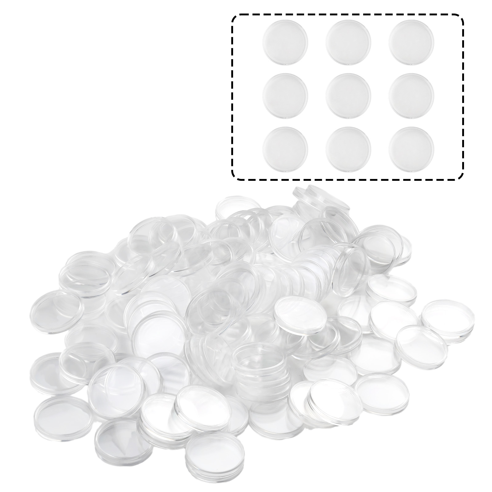 100Pcs Transparent Plastic Rou - Collectors Coins Jewelry & Watches Of Smithtown Reviews review and price