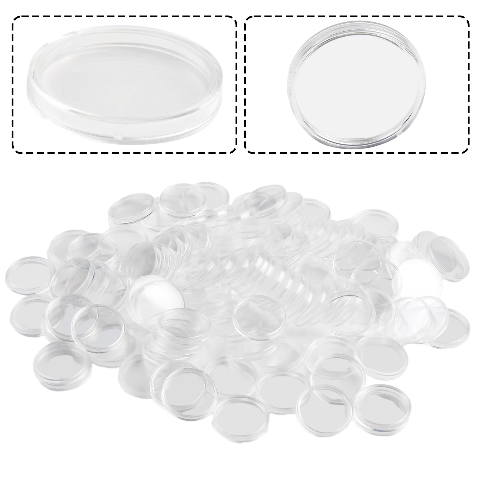 100Pcs Transparent Plastic Rou - Collectors Coins Jewelry & Watches Of Smithtown Reviews review and price