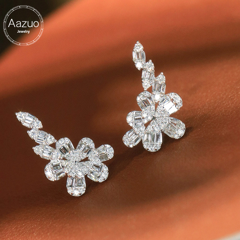 Aazuo Fine Jewelry 18K Pure Wh - Diamond Stud Earrings review and price