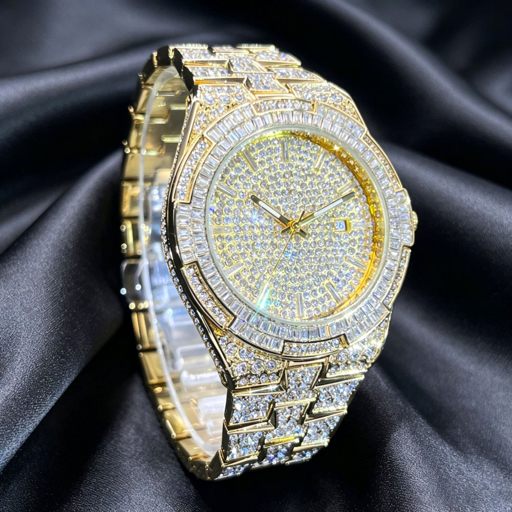 Hot Sell Gold Ice Watch For Me - Jewelry And Watches Luxury Brand review and price
