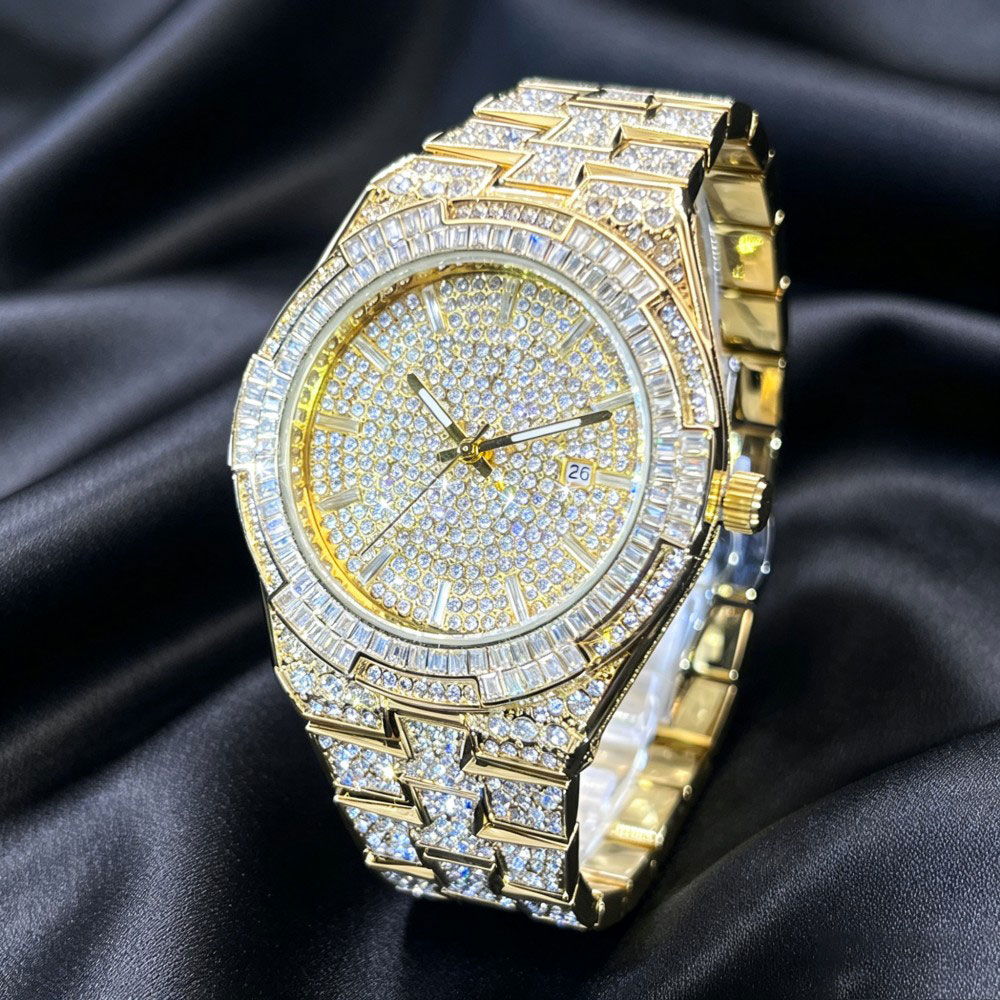 Hot Sell Gold Ice Watch For Me - Jewelry And Watches Luxury Brand review and price