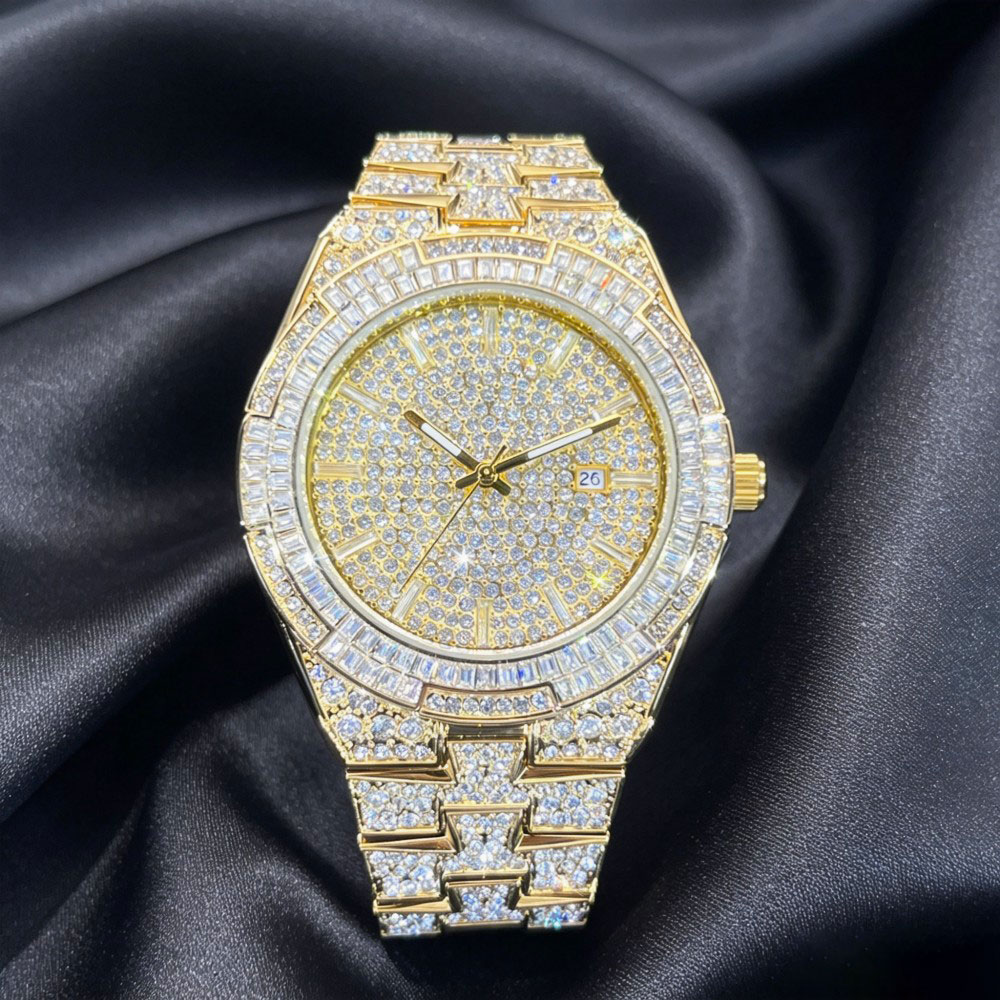 Hot Sell Gold Ice Watch For Me - Jewelry And Watches Luxury Brand review and price