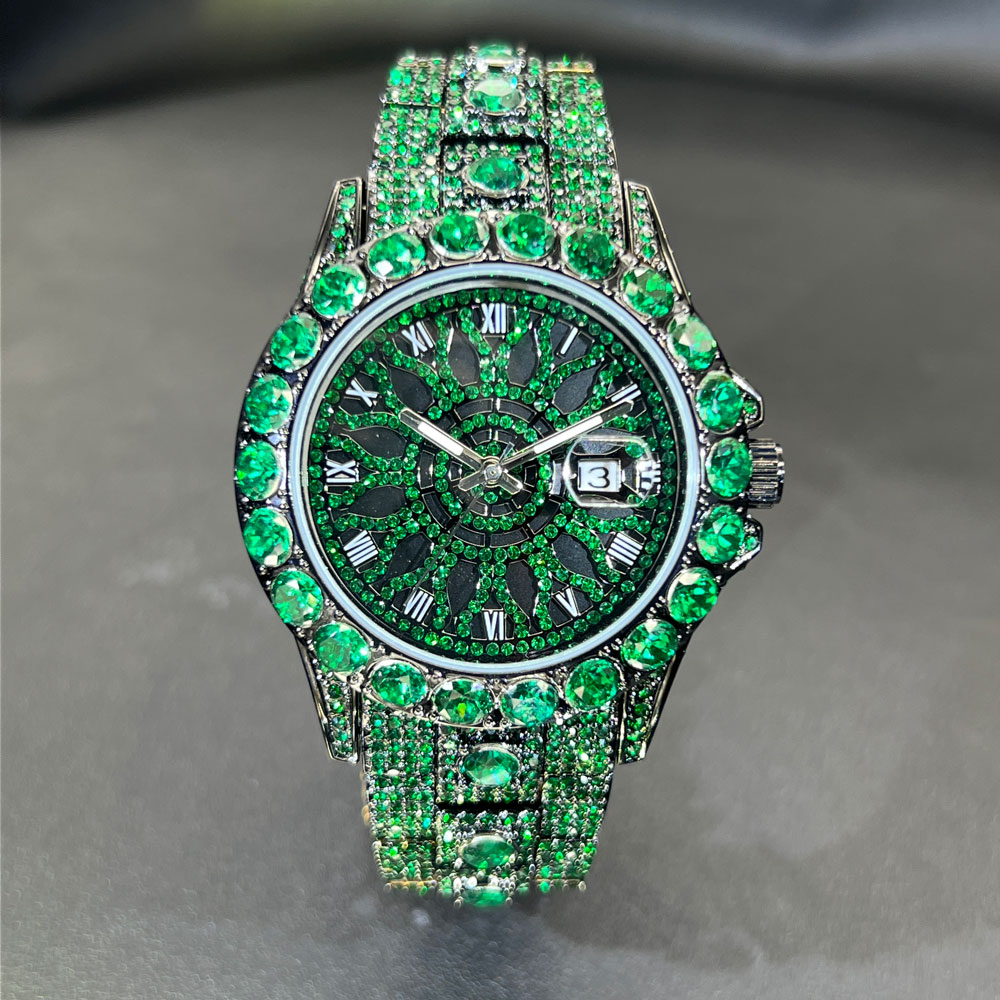 Green Diamond Watch For Men Br - Jewelry And Watches Luxury Brand review and price