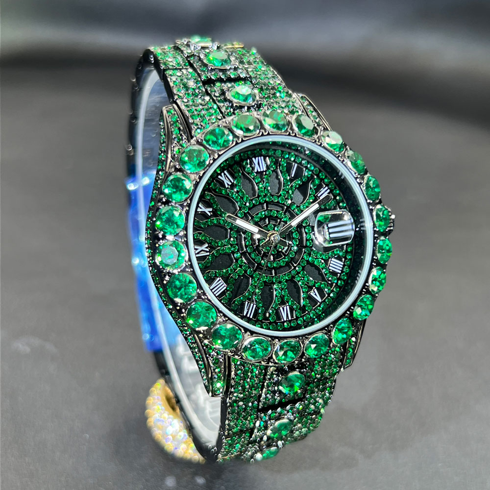 Green Diamond Watch For Men Br - Jewelry And Watches Luxury Brand review and price