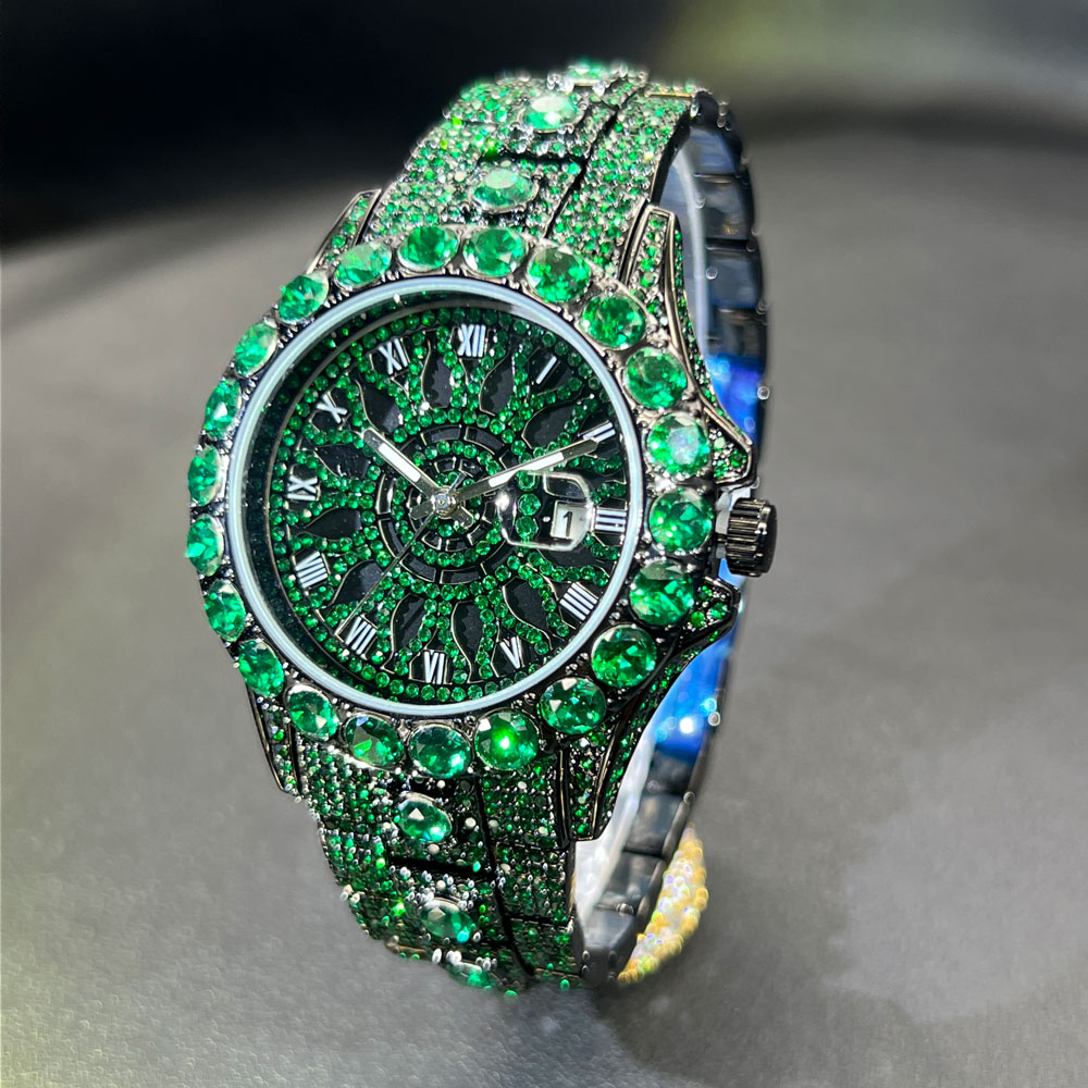 Green Diamond Watch For Men Br - Jewelry And Watches Luxury Brand review and price
