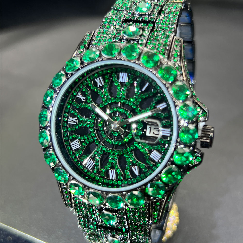 Green Diamond Watch For Men Br - Jewelry And Watches Luxury Brand review and price
