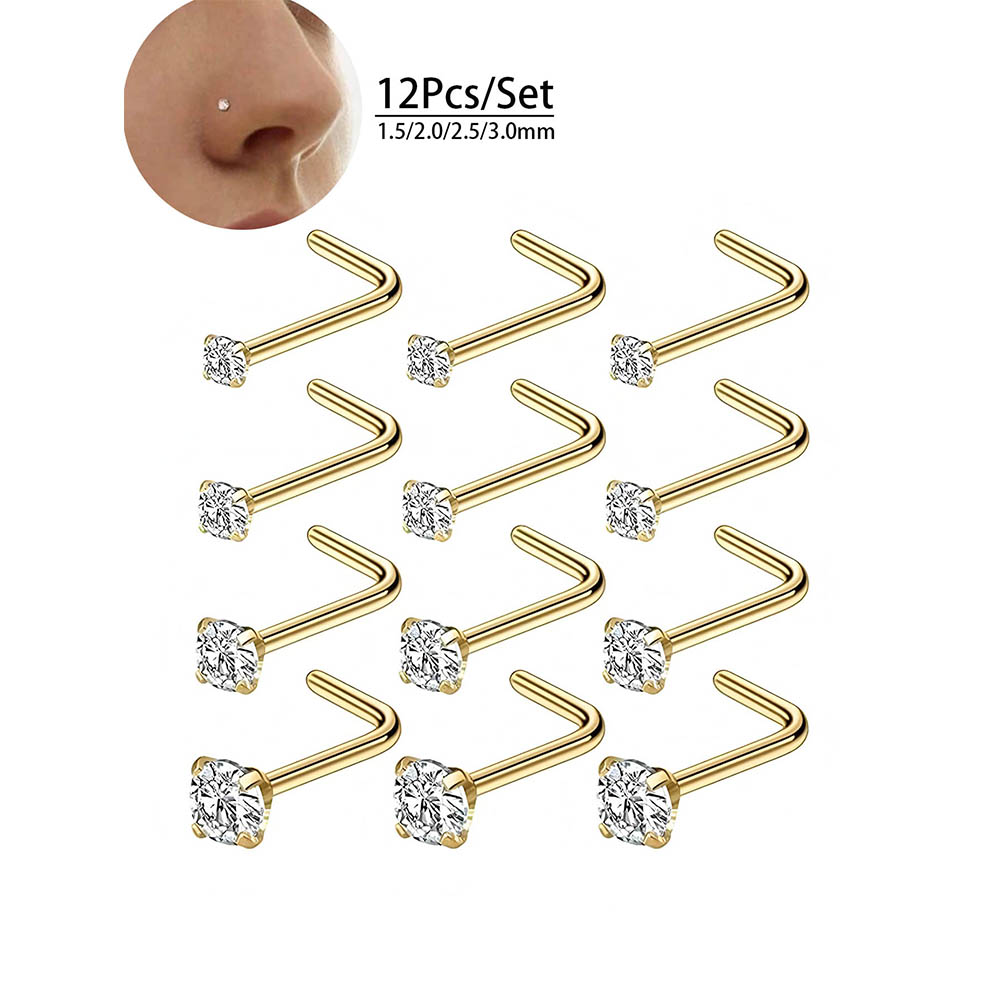 12-Piece Full Set 316L Hypoall - Diamond Stud Earrings review and price